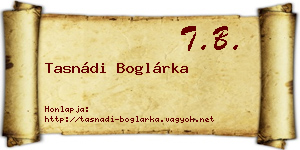 Tasnádi Boglárka névjegykártya